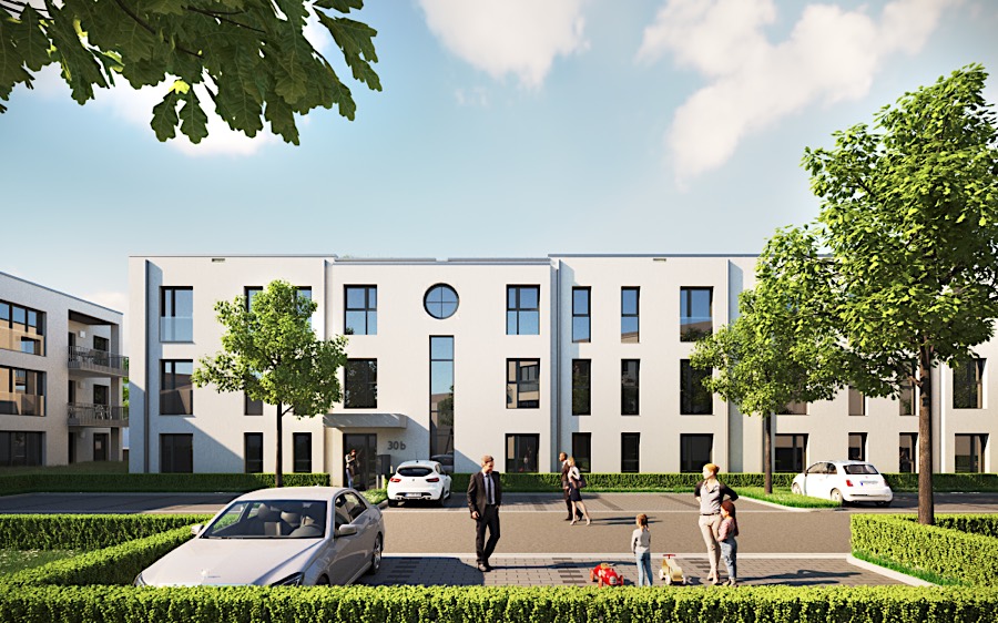 Ansicht Mehrfamilienwohnhäuser Rendering